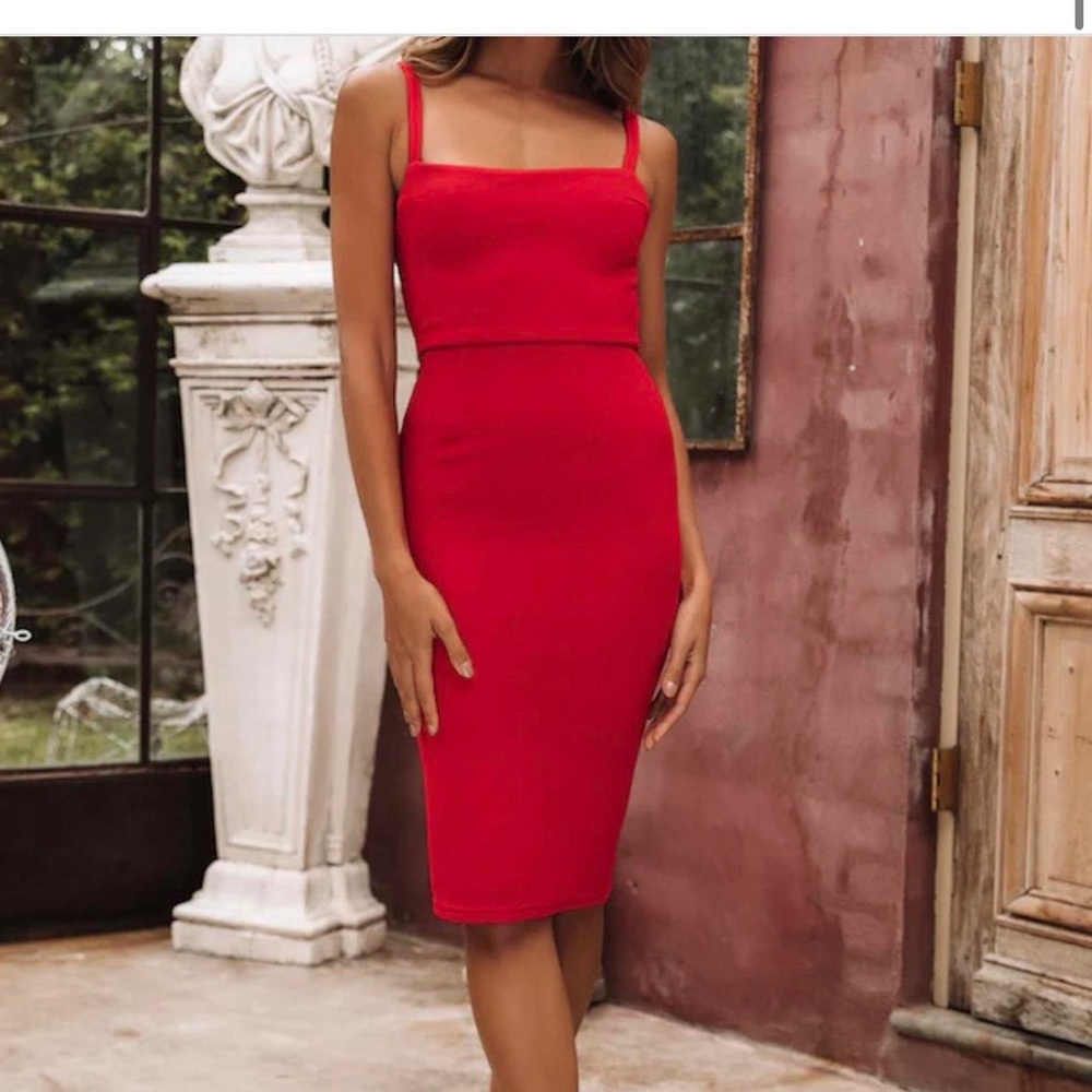 Red hot XS midi worn twice for weddings !